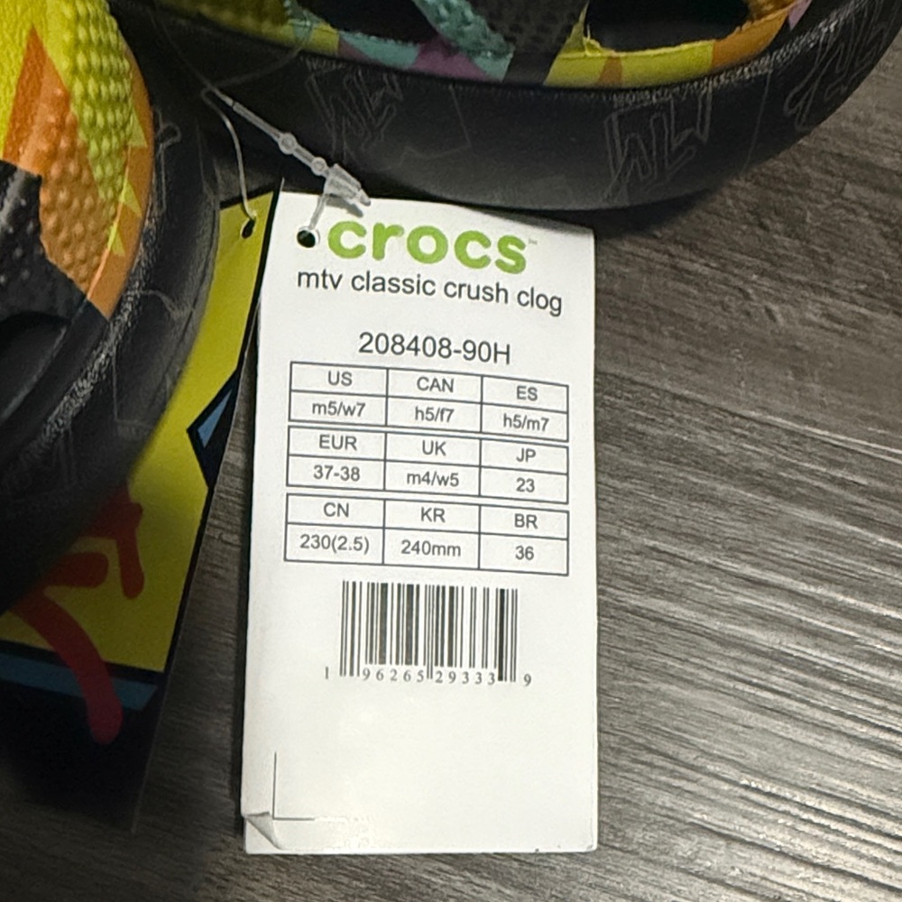 CROCS Multicolor Graphic Clogs NWT - image 2